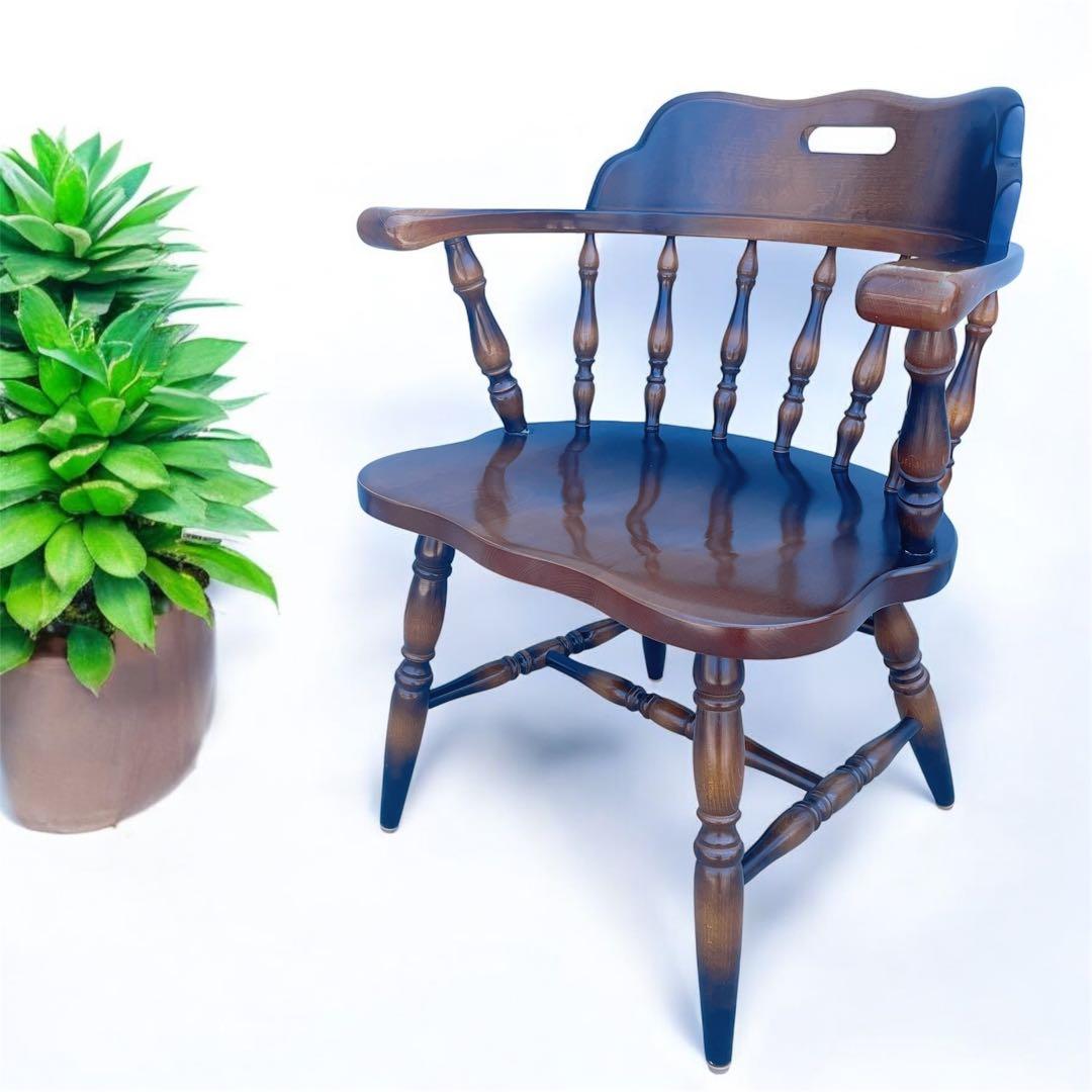 【送料込】飛騨産業 キツツキ アンティーク ウィンザーチェア アームチェア③