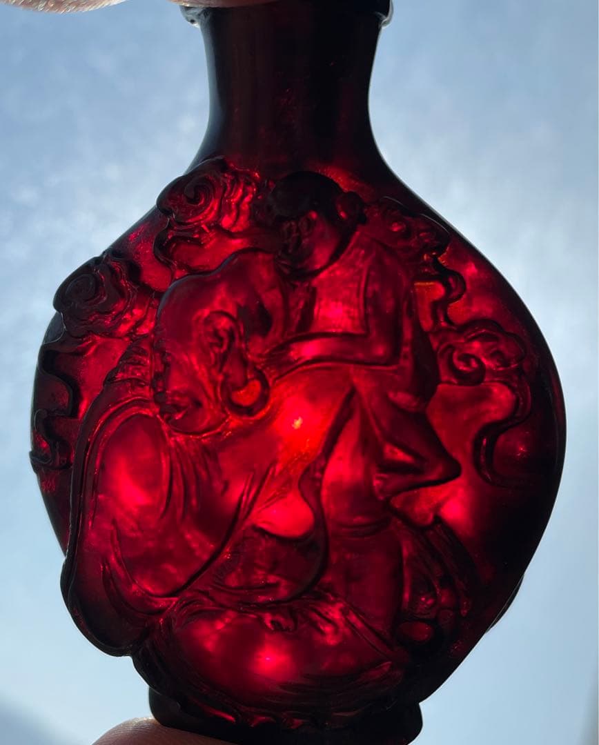 透ける　琥珀？ 珍しい小瓶　アンティーク　香水瓶　骨董品