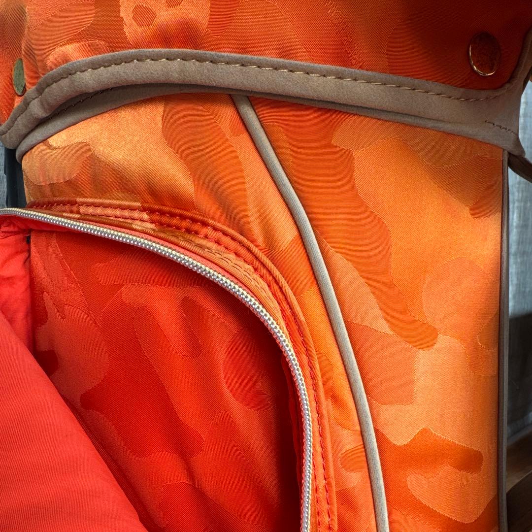 マークアンドロナ 迷彩 カモフラ ゴルフ キャディバッグ オレンジ