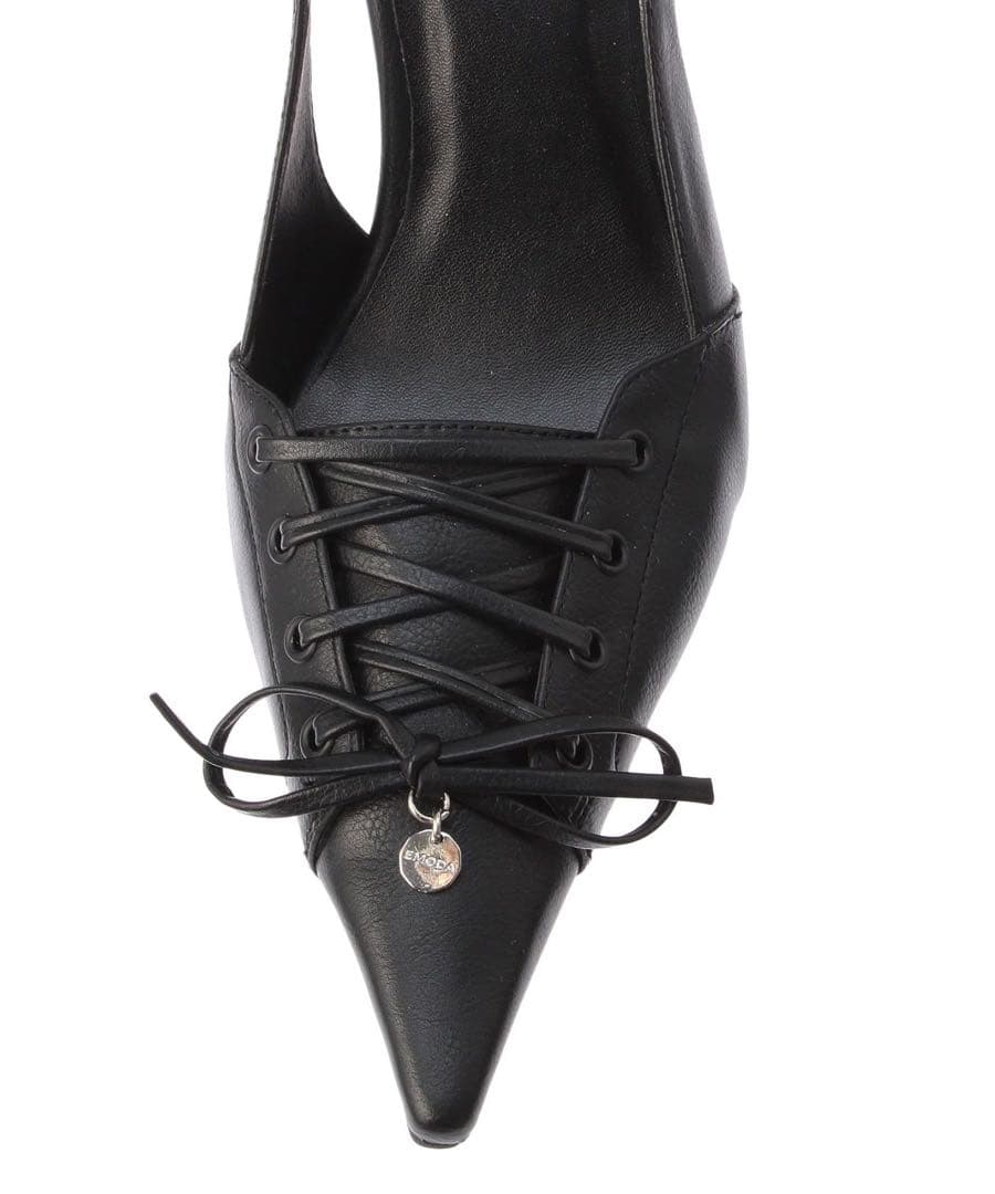 【試着のみ】EMODA レースアップリボンパンプス