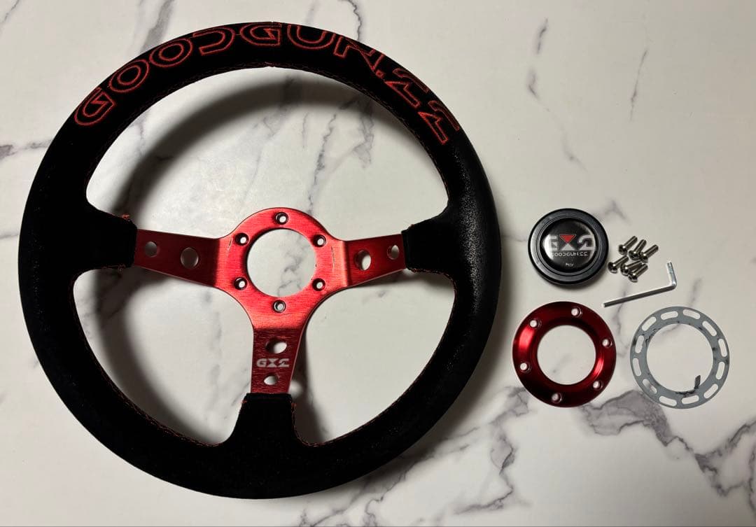 GOODGUN オリジナルステアリング レッド ハンドル本体