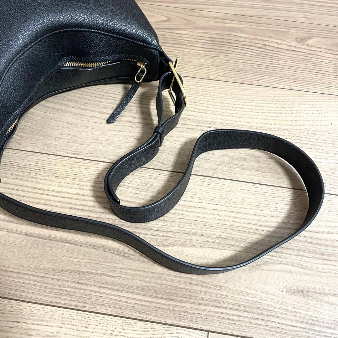 未使用級/POLÈNE ショルダーバッグ　ハンドバッグ　Umi ブラック　レザー