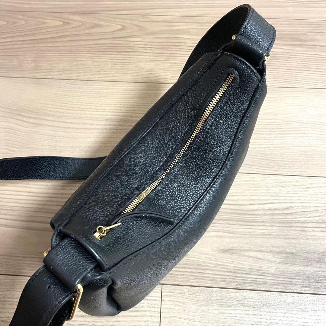 未使用級/POLÈNE ショルダーバッグ　ハンドバッグ　Umi ブラック　レザー