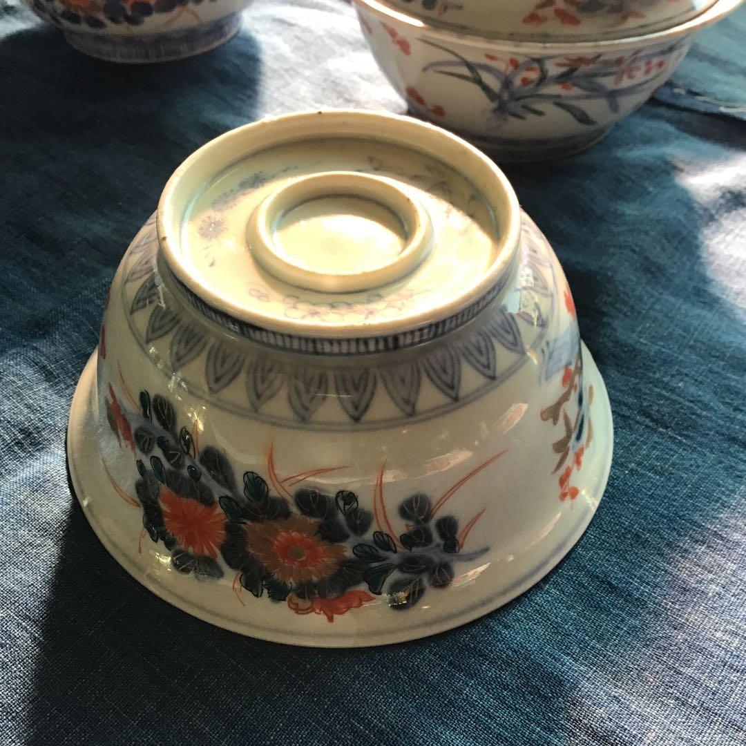 古伊万里　錦手　色絵茶碗　おまけ付き　江戸時代