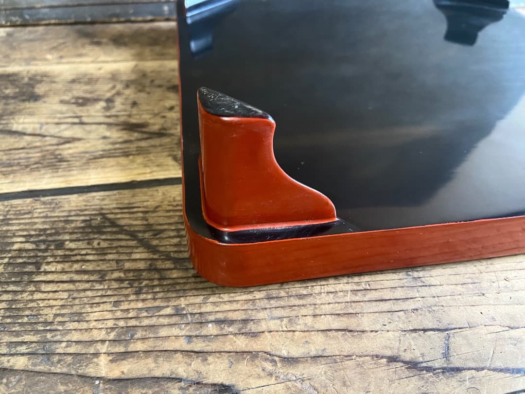 能登蔵出し 輪島塗 朱漆塗 脚付四方膳 二客セット｜能登の手仕事｜漆器膳 正月