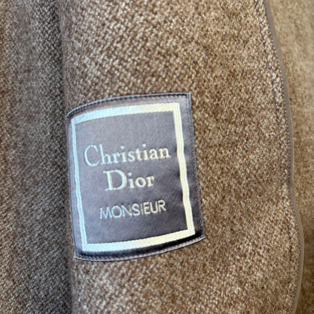 極美品 クリスチャンディオール ダブル ウールコート ブラウン 実質Lサイズ位