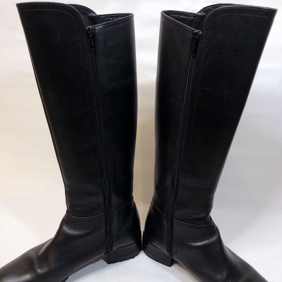 美品　Odette e Odile ロングブーツ ブラック　レザー サイドジップ