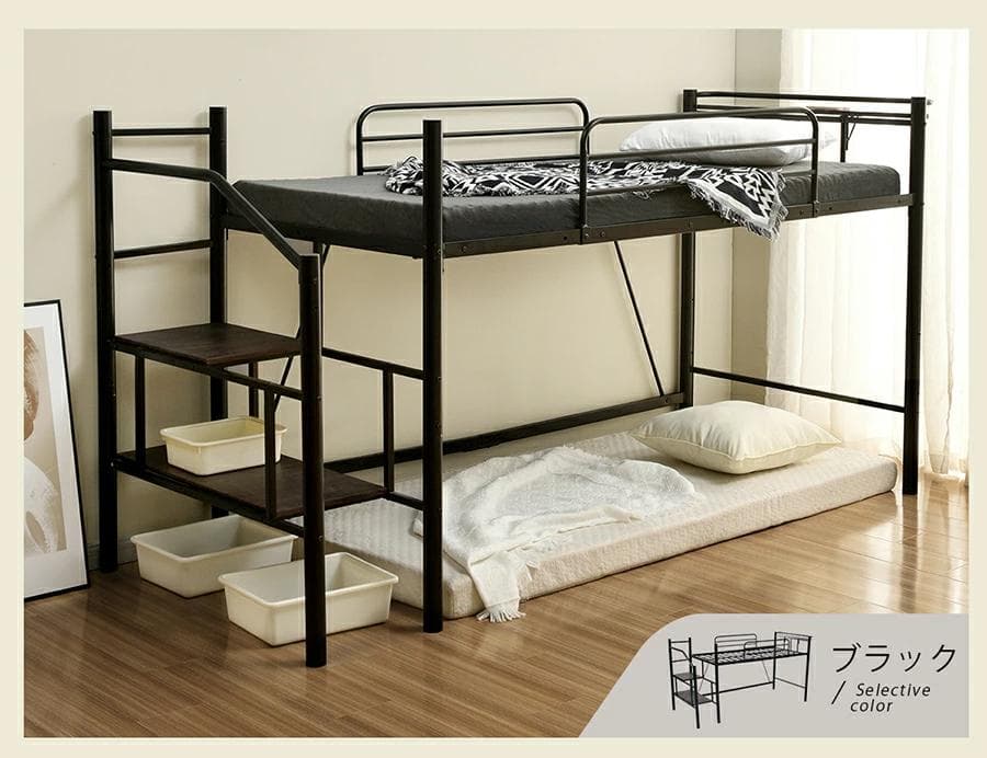 ロフトベッド　SD・セミダブル　一人暮らしに最適　北欧風　収納　WHITE