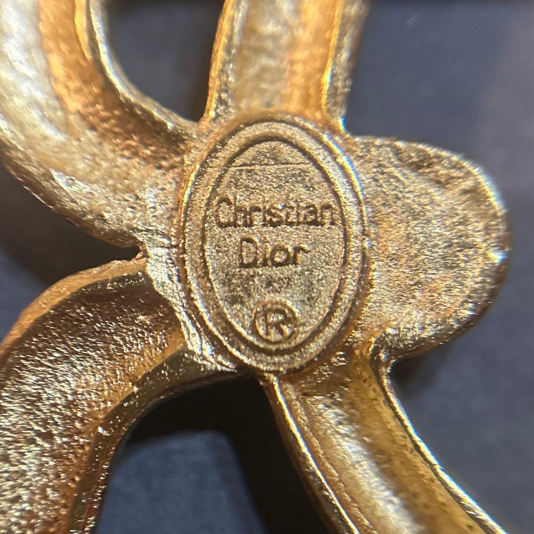 クリスチャンディオール　ロゴブローチ　ストーン付き　ヴィンテージ　ロープ