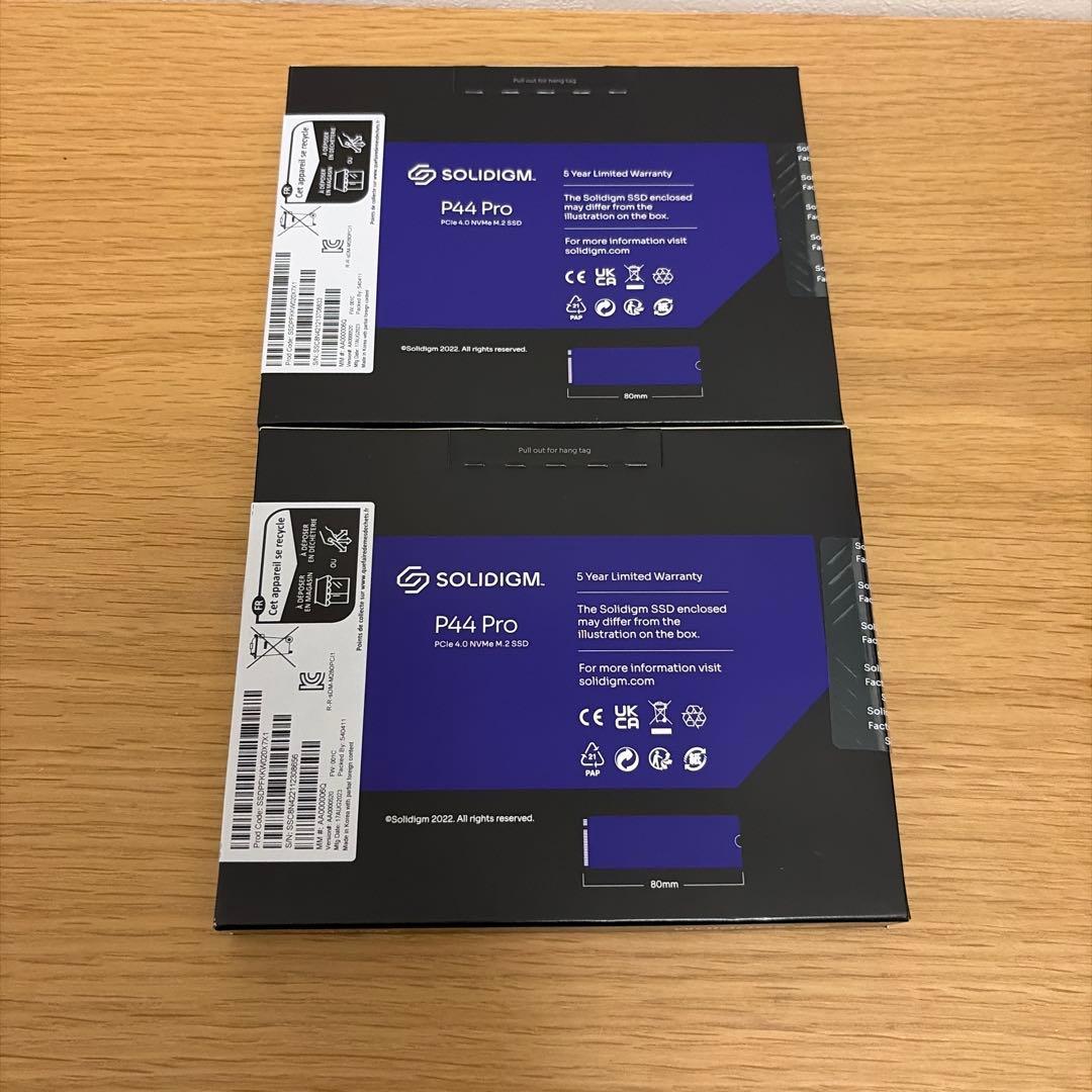 Solidigm P44 Pro (M.2 2280 2TB)新品未開封　2個