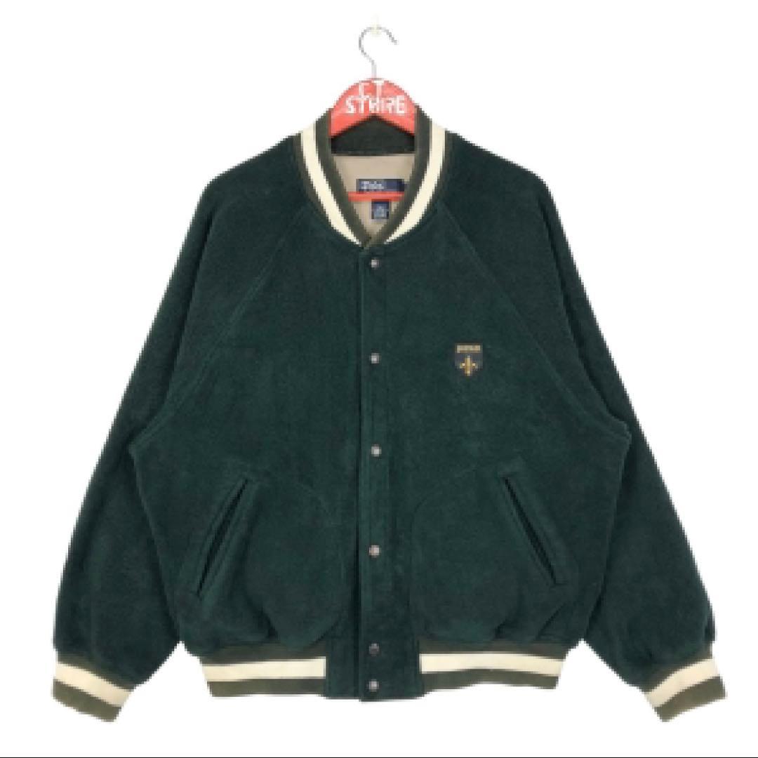 90s Polo by Ralph Lauren フリースバーシティジャケット緑