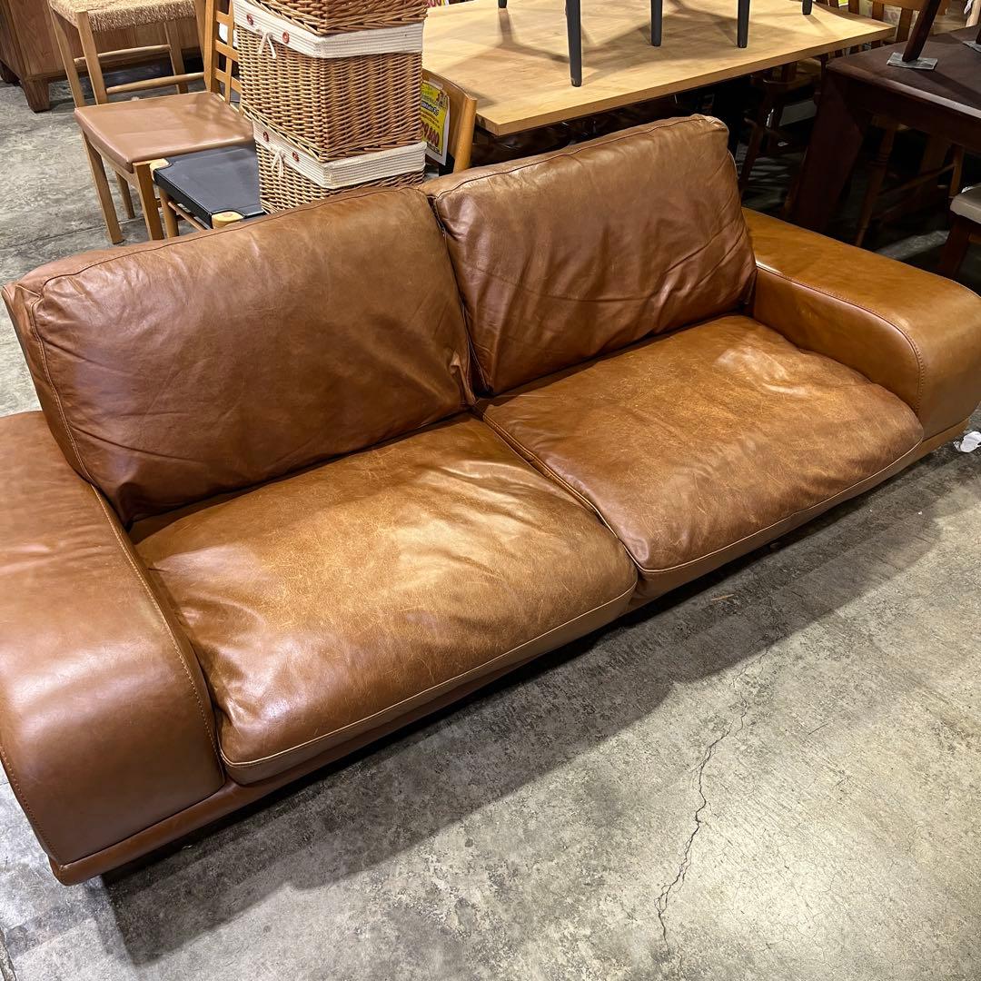 アクタス five by five 3350ソファ 総革 2人掛けワイドソファ