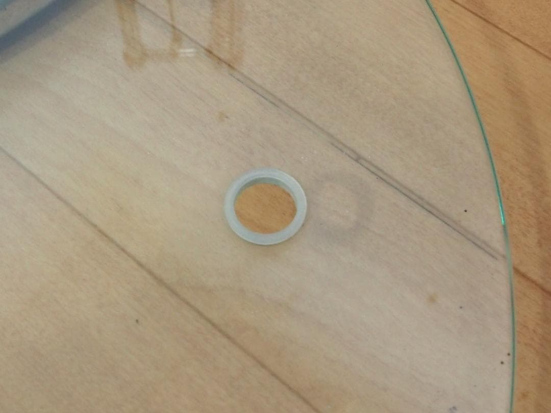 【良品】高さ調節可能 強化ガラス サイドテーブル/丸テーブル/飾り台 モダン家具