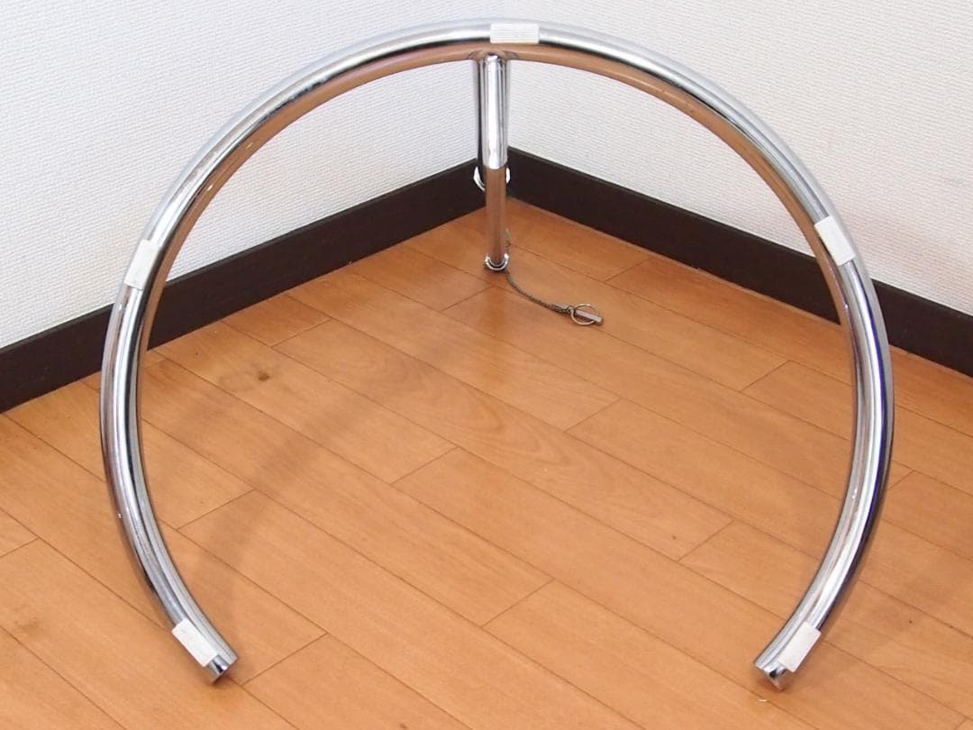 【良品】高さ調節可能 強化ガラス サイドテーブル/丸テーブル/飾り台 モダン家具