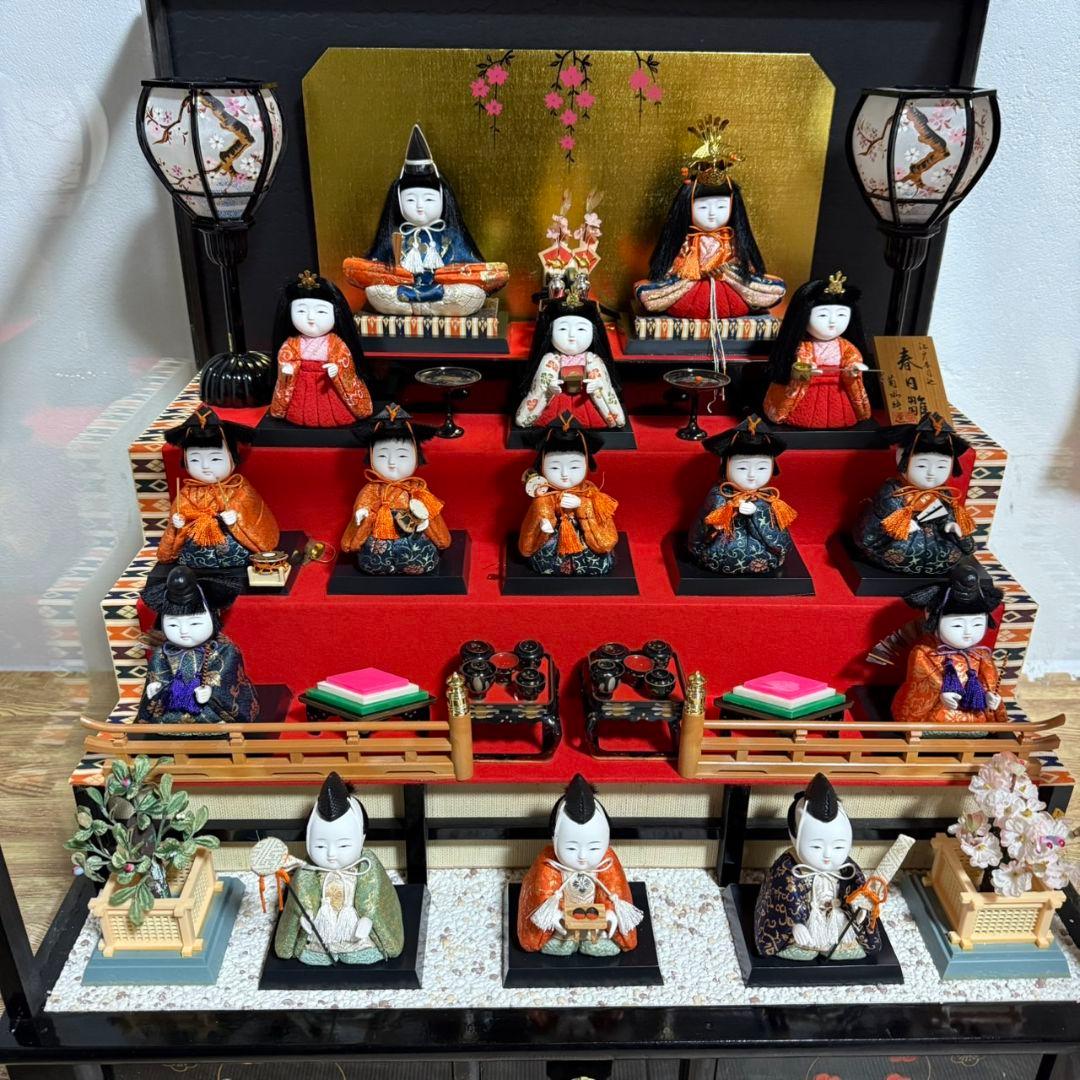 雛人形 春日雛 5段飾り 江戸木目込 15人 伝統工芸品 初節句 ひなまつり