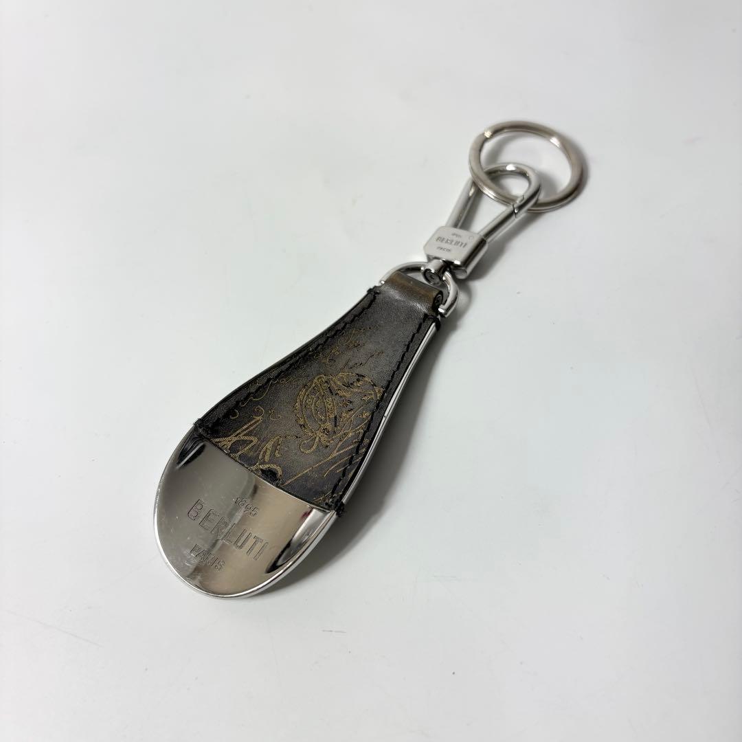 ベルルッティ　フルスクリットレザー シューホーン ブラック　キーリング