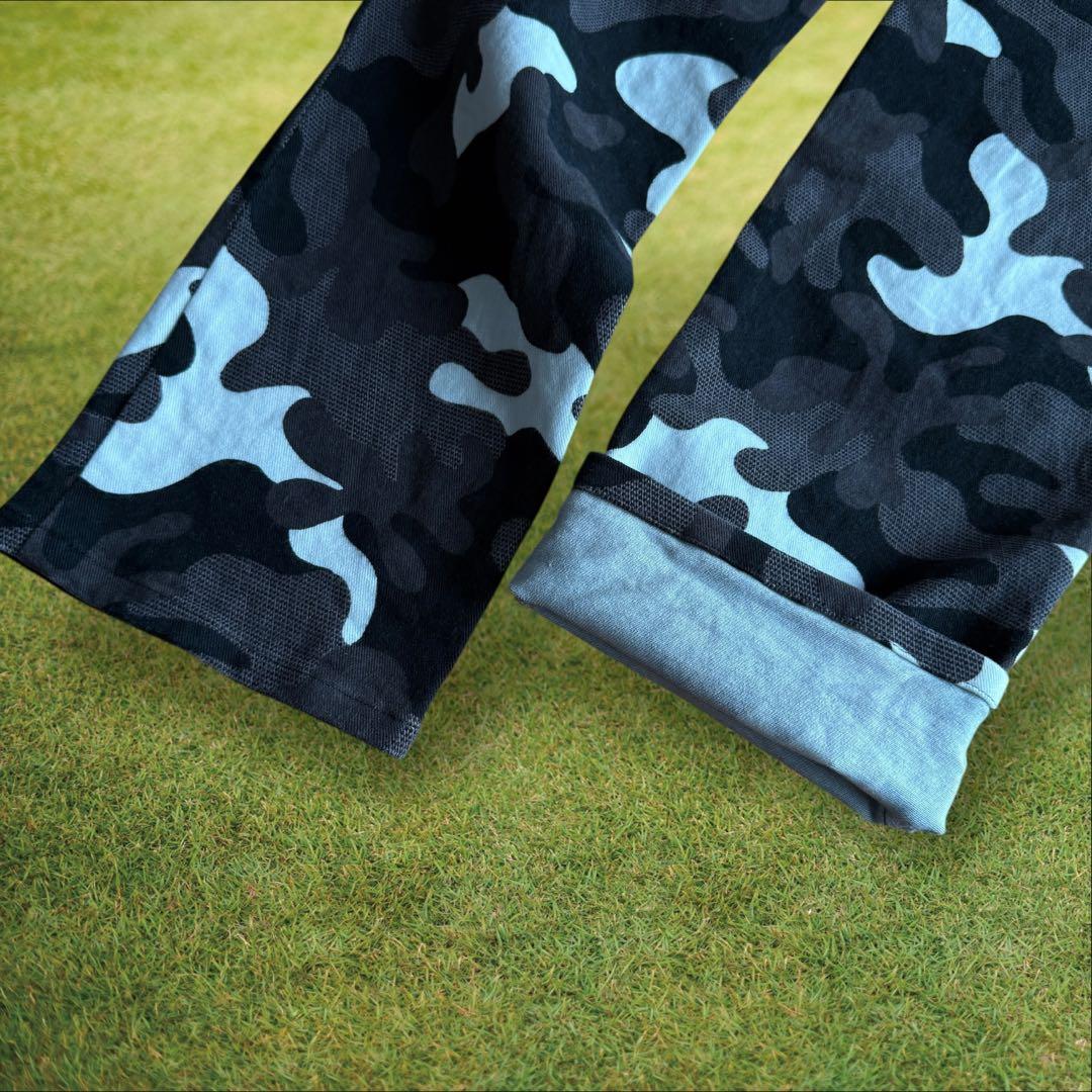 パーリーゲイツ　パンツ　迷彩　S〜M相当　白　黒　グレー　コットン素材　3