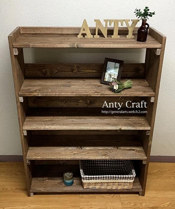 【引取可能】飾り棚付き4段棚 幅80cm UN/UN 完成品