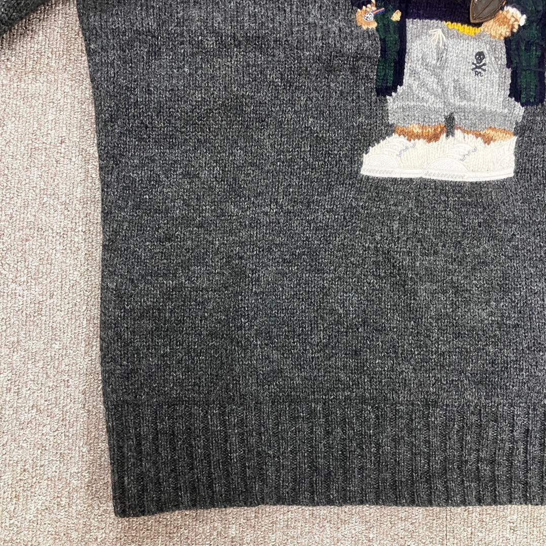 ポロ ラルフローレン ベア レタード セーター 50周年 グレー リンガー