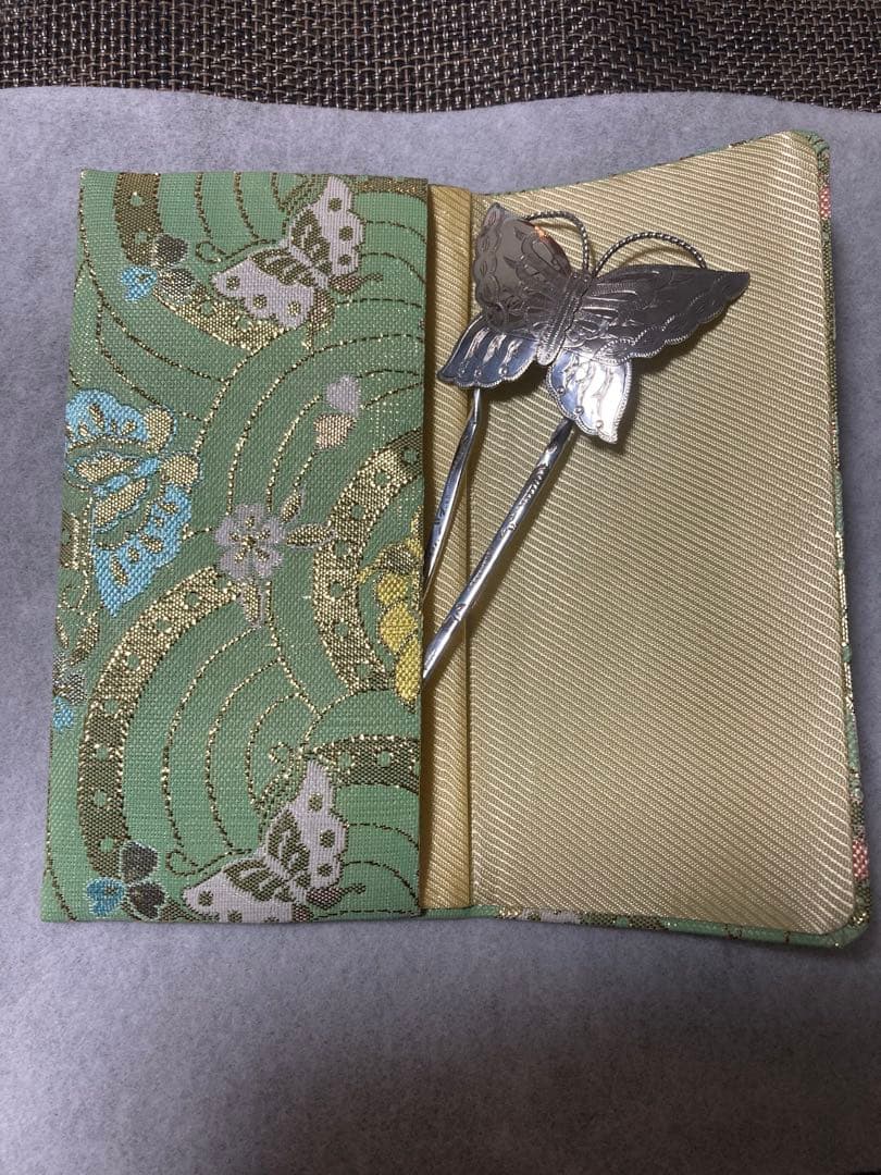 インディアンジュエリー　シルバーバタフライ蝶々かんざしスティック