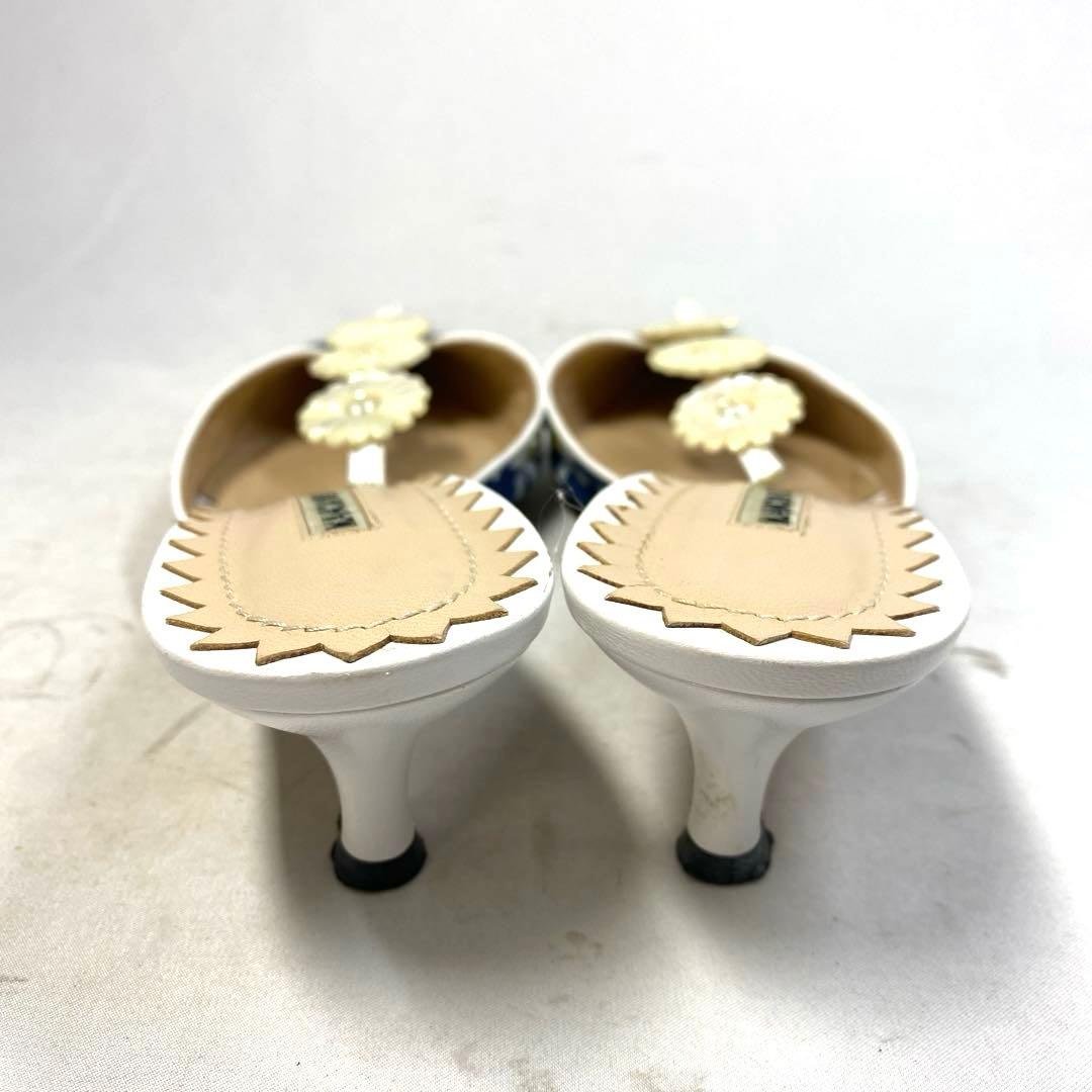 マノロブラニク　花柄　ミュール　サイズ表記「37 1/2」23.5センチ程度