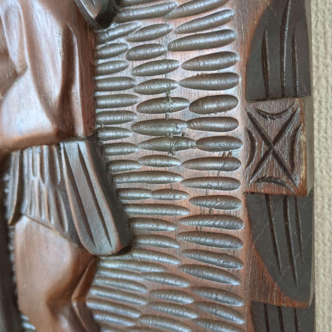 Honduras/ホンデュラス木彫りレリーフ置物 壁掛け　ヴィンテージ置物