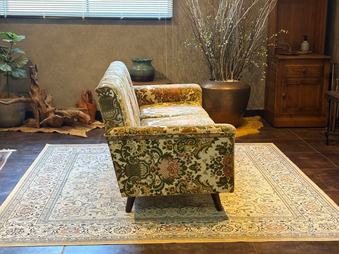 金華山織　３Pソファ　ヴィンテージ　レトロ　ヨーロピアン　クラシック　In