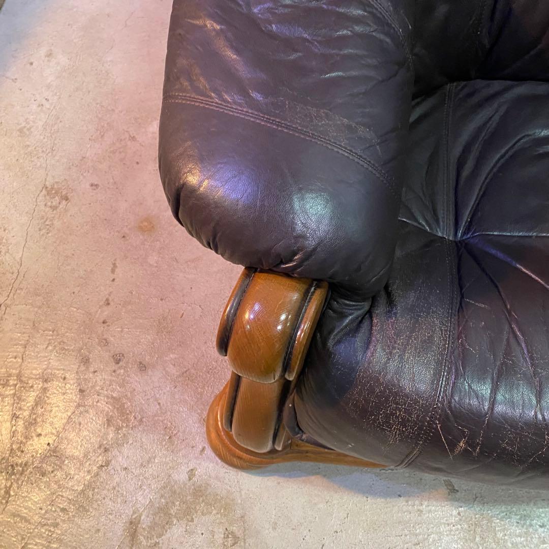 ドイツ製　ヴィンテージ　シングルソファ　本革　カントリー