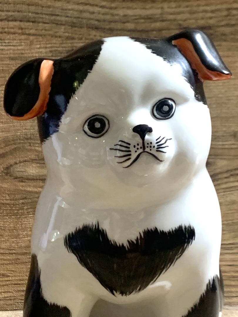 昭和レトロ　九谷焼　長峰　犬の置物　希少　激レア　ヴィンテージ品
