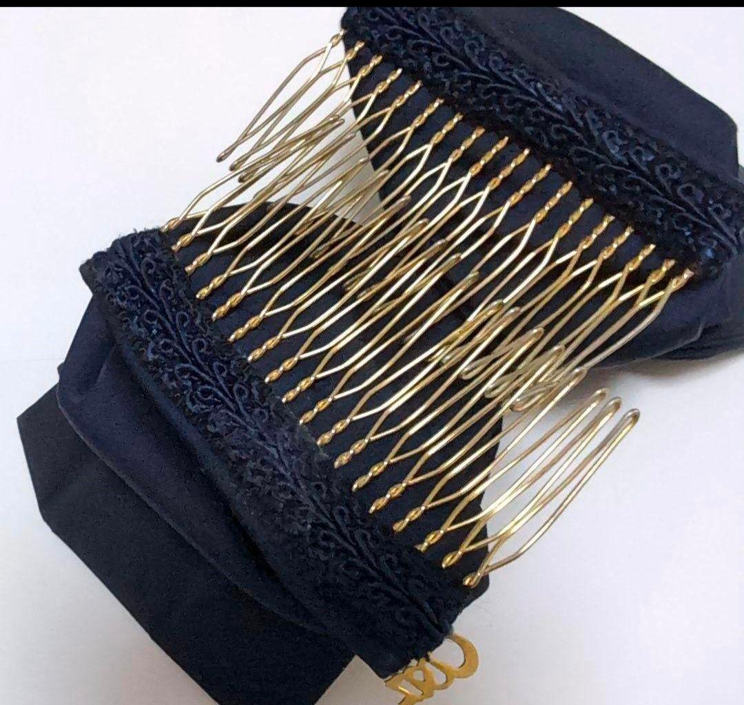 コンプレックスビズ　ネイビー ヘアコーム ビジュー付き