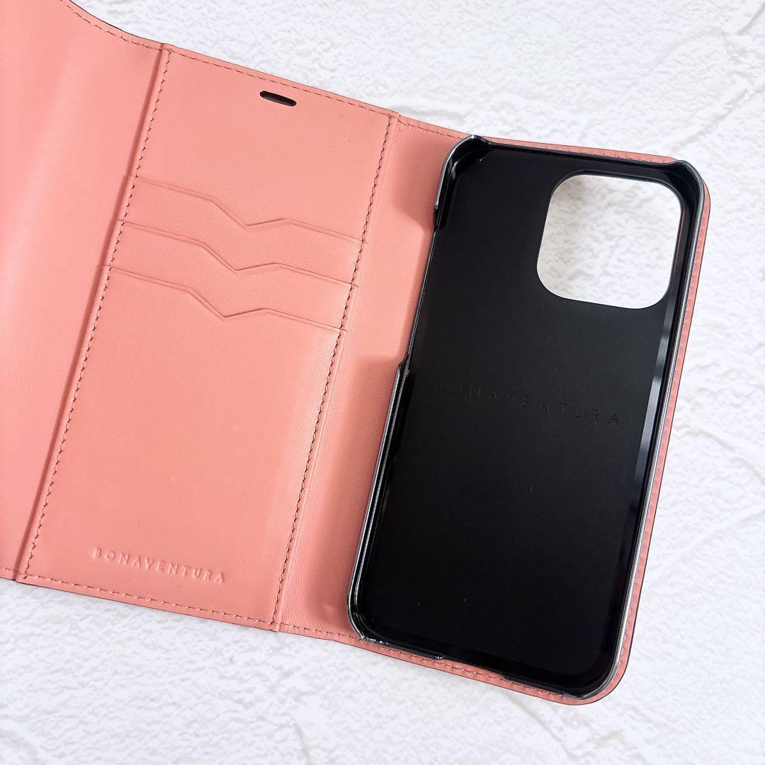 《美品》BONAVENTURA ミラーケース iPhone13pro グレージュ