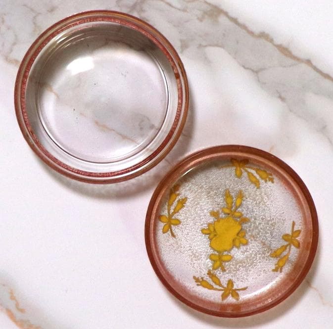 オールド・バカラ 1900年頃 盛り上げ金彩 蓋物 地模様 小物入れ ケース