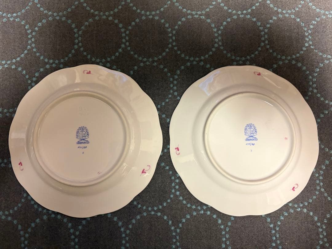 HEREND ヘレンド　アポニーピンク④プレート皿　16cm２枚