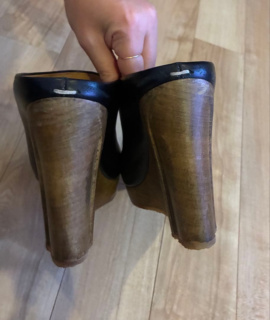 Martin Margiela レア マルジェラ ウェッジソールサンダル黒 38