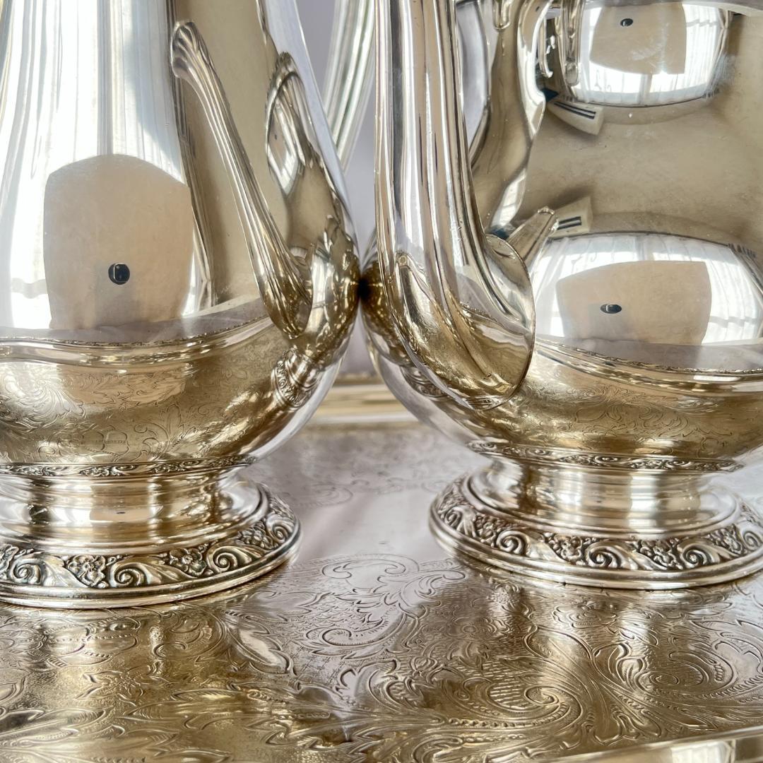 【Queen Bess 】ティーサービス 5点 ティー/コーヒーポット トレー