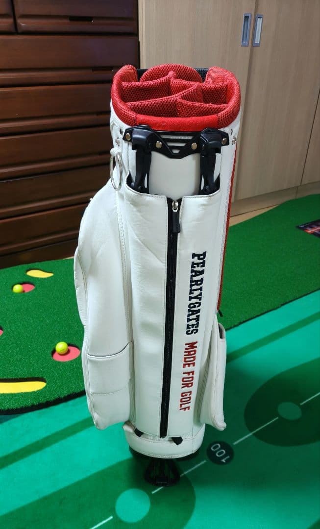 PEARLY GATES キャディバッグ ホワイト/レッド
