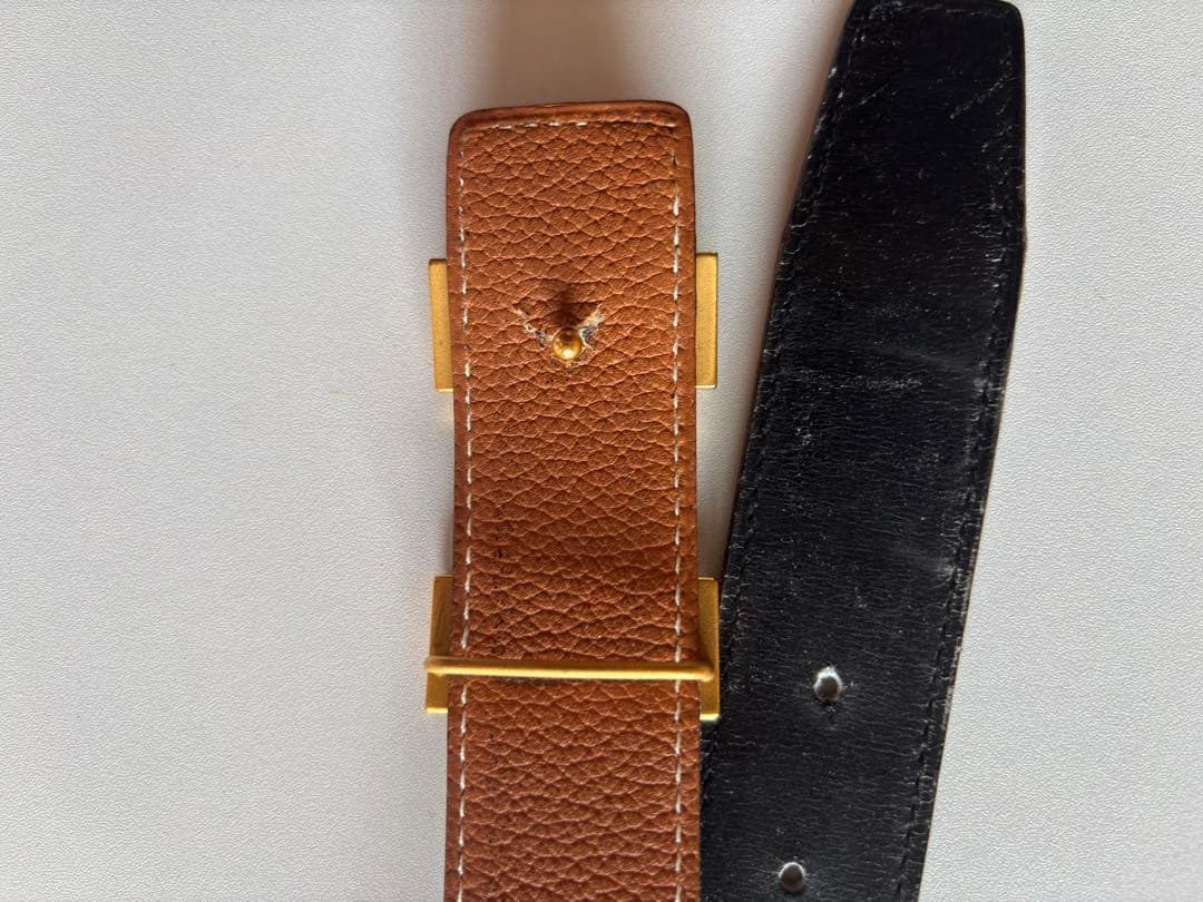 HERMES エルメス　ベルト　本革　リバーシブル　サイズ80