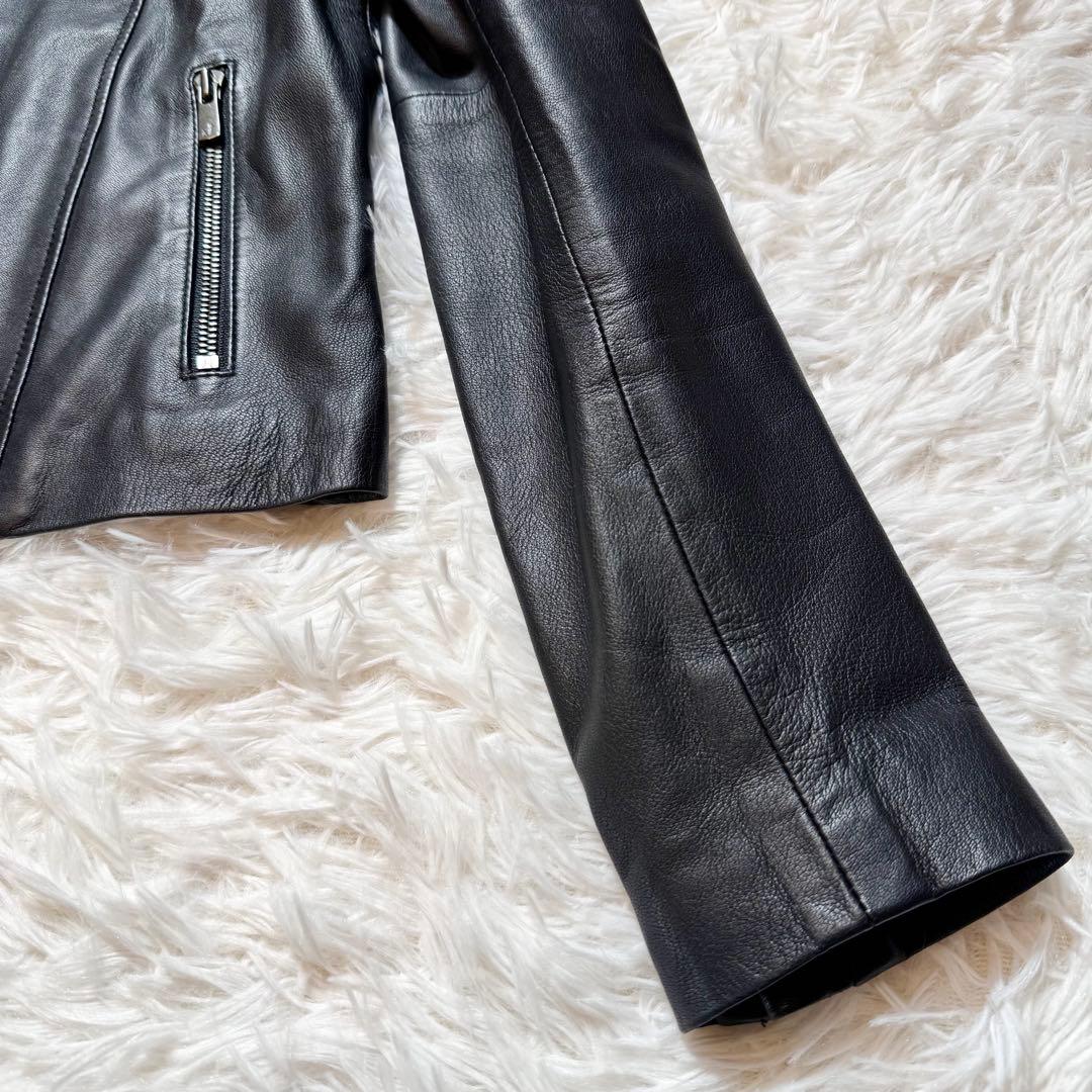 nananabo様未使用級 ANAYI アナイ ラムレザー ノーカラージャケット