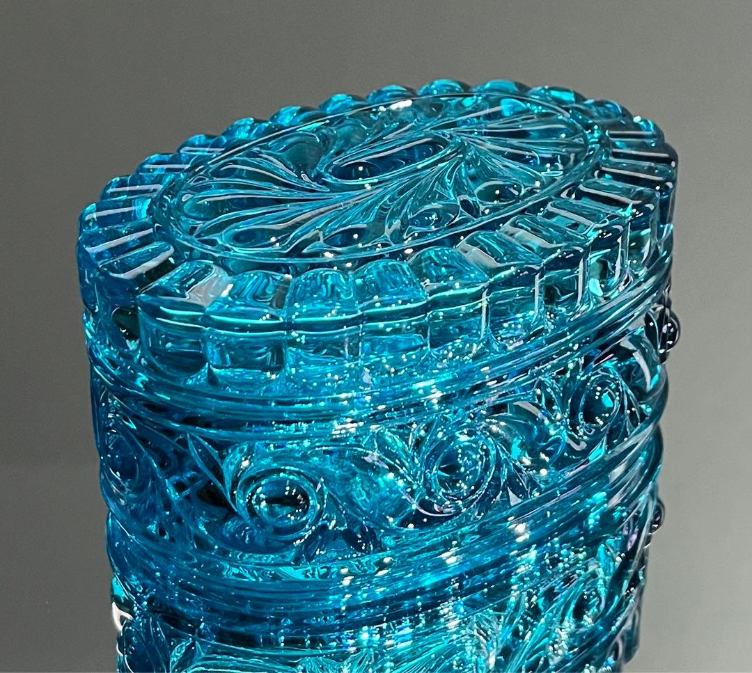 Baccaratバカラ / ※極美品 稀少色　RUSSE　ルッセ 蓋物 　ブルー