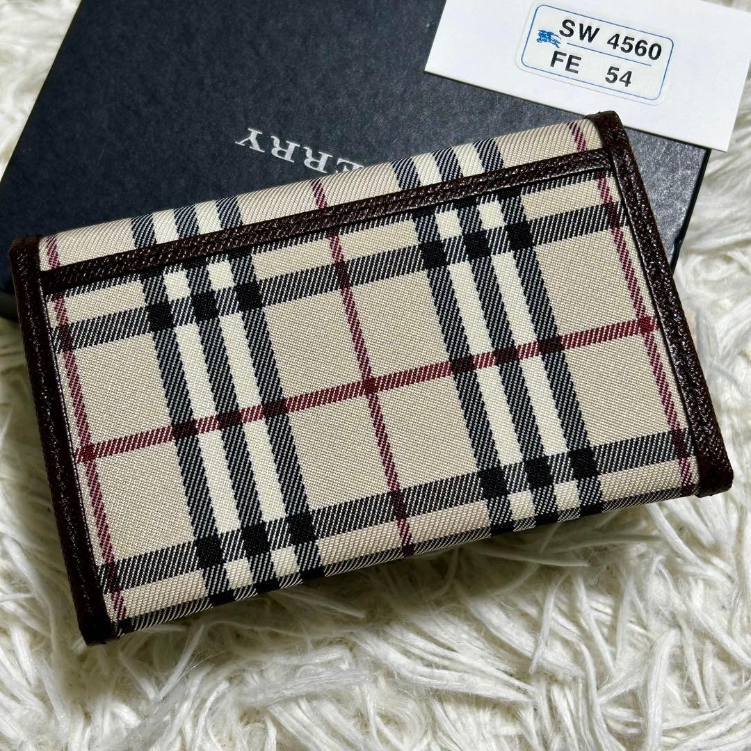 未使用✨　バーバリー　名刺入れ　パスケース　ノバチェック　キャンバス　ブラウン