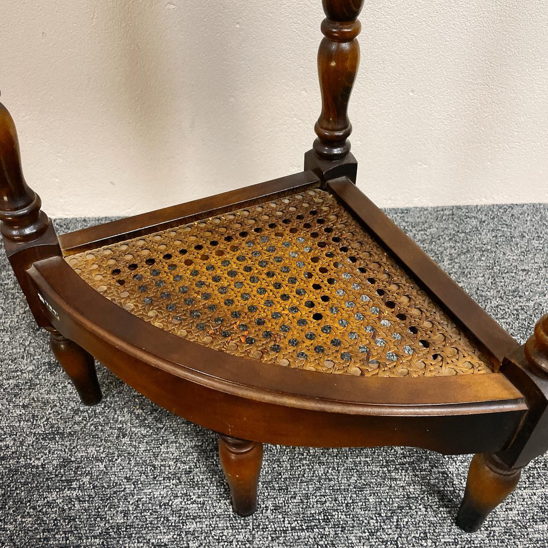 カリモク コロニアル コーナーラック アンティーク ビンテージ ラック ろくろ脚