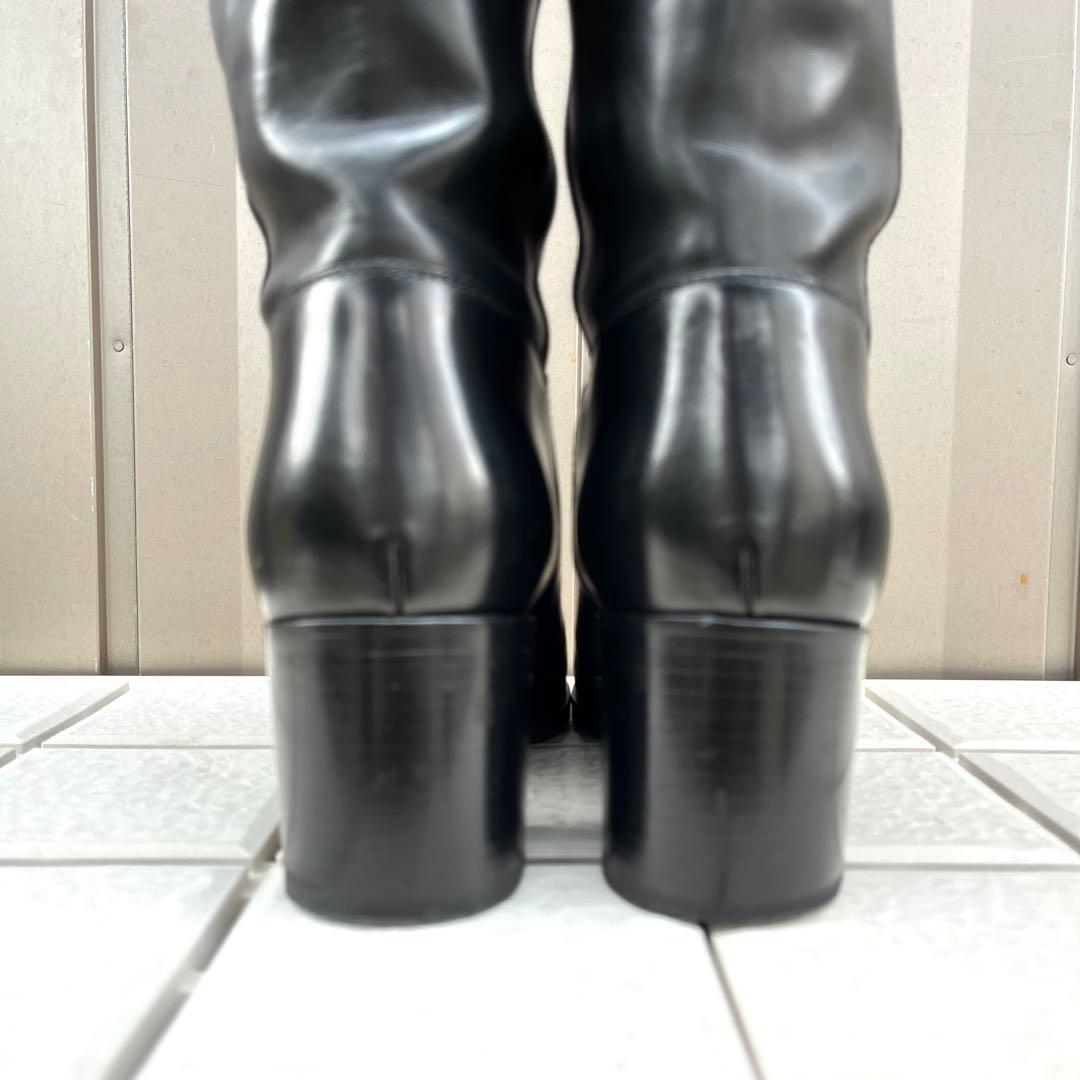 38 SARTORE ロングブーツ　黒　ジョッキーブーツ　レザー　24.5