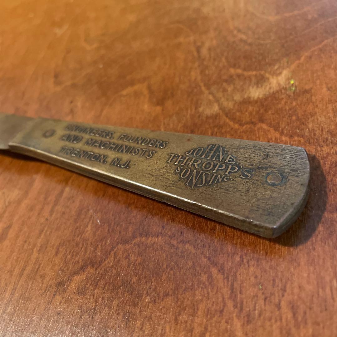 ヴィンテージ　ペーパーナイフ　USA ビンテージ　アンティーク　文鎮　真鍮