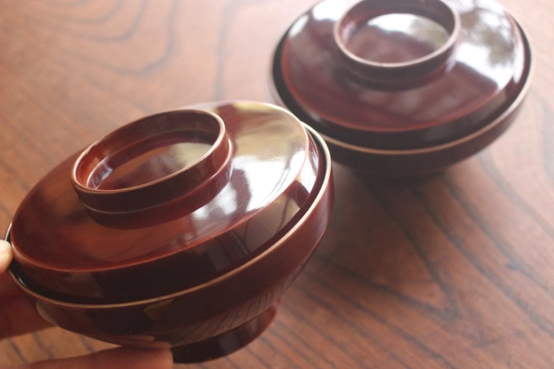 時代逸品！上質紅溜塗に極上高台寺蒔絵の美しいお椀2点（検加賀蒔絵吸物碗蒔絵椀