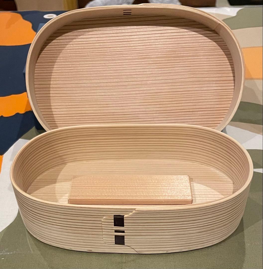 【1回のみ使用】柴田慶信商店　大館曲げわっぱ　伝統工芸品　小判弁当（大）