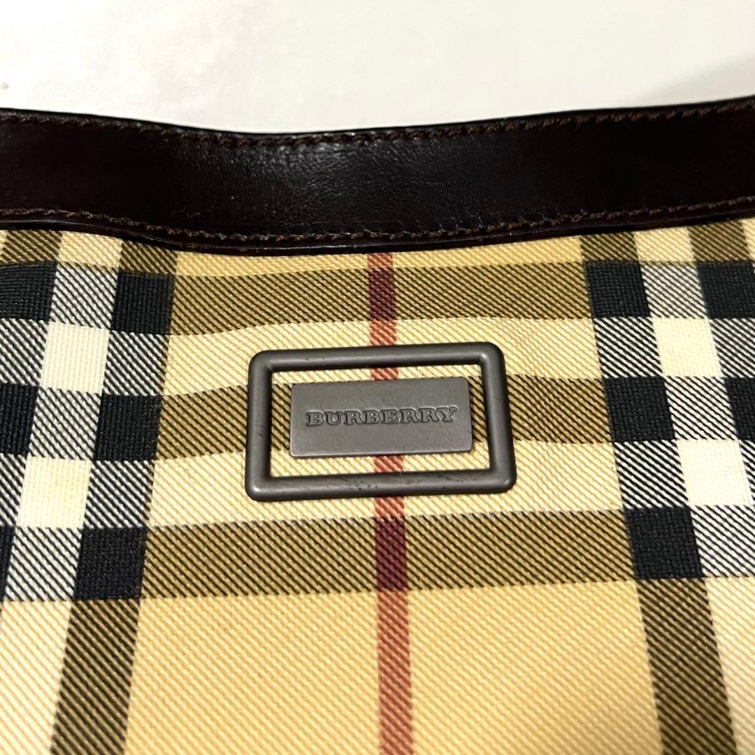 BURBERRY ノバチェック ワンショルダーバッグ トート PVC レザー