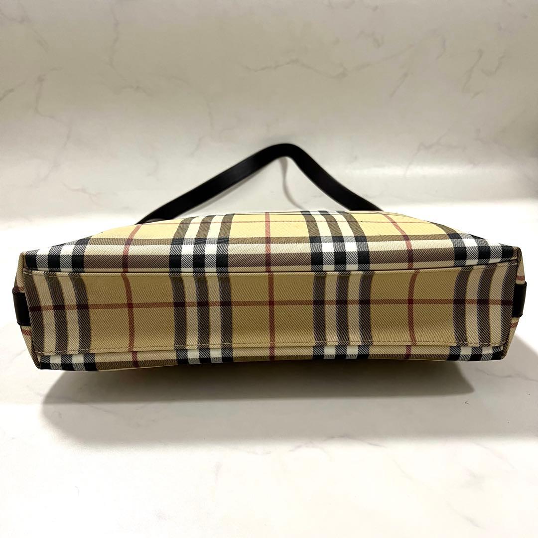 BURBERRY ノバチェック ワンショルダーバッグ トート PVC レザー