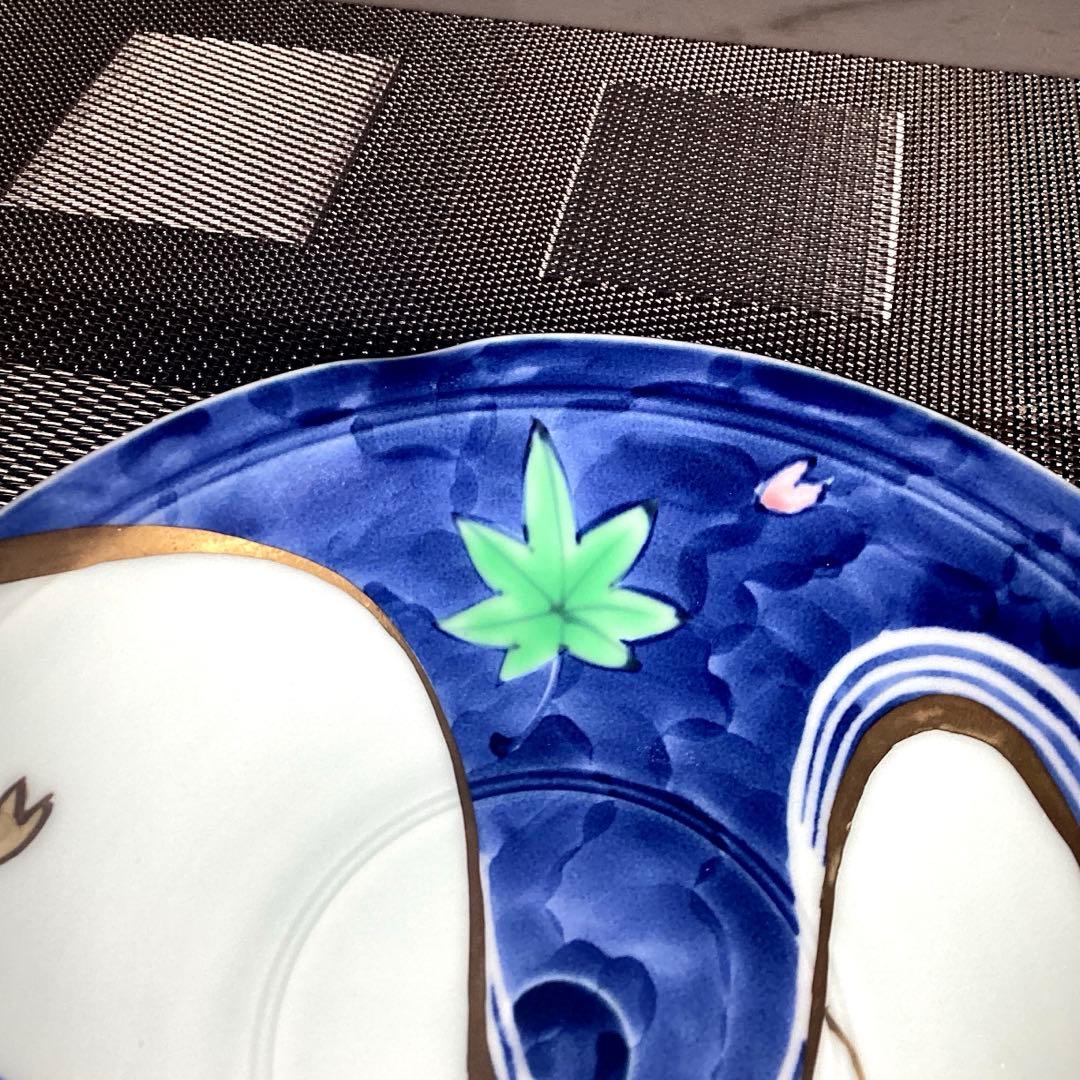 『未使用•金彩変色』　有田焼　幸祥　『春秋』　中皿　深皿　5枚