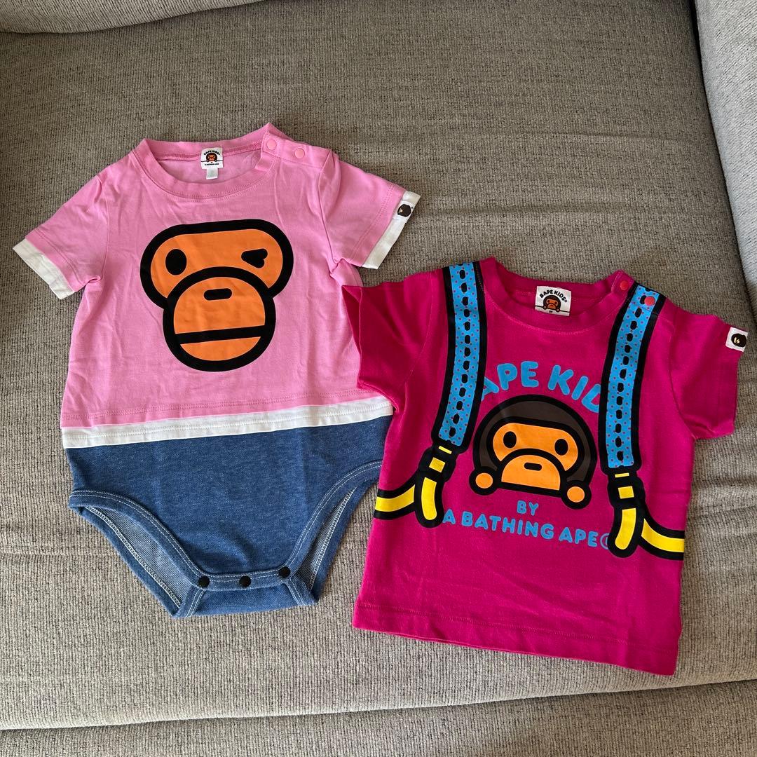【美品】BAPE KIDSロンパースとTシャツセット 80cm正規品