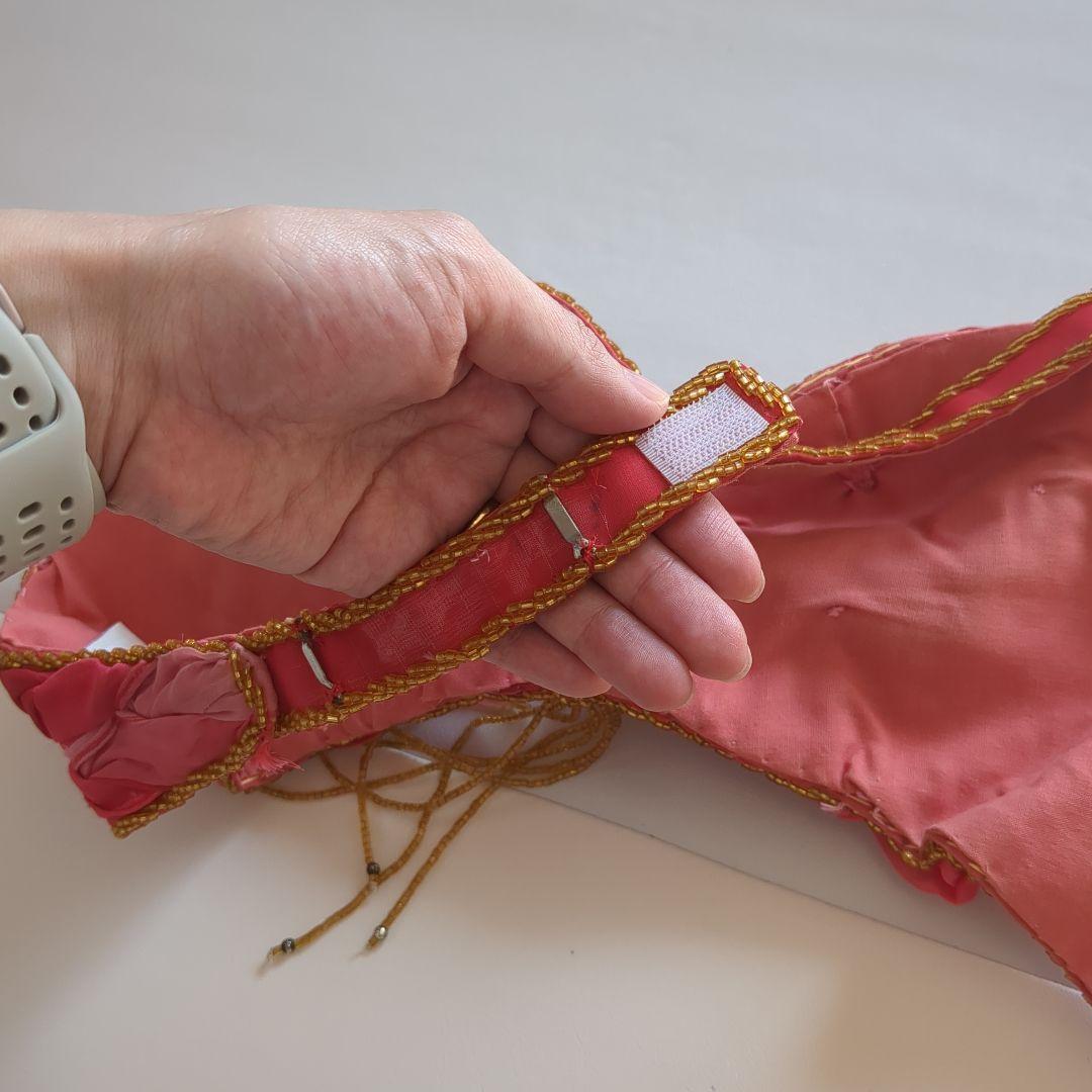 赤ピンク系 ベリーダンス セットアップ Hoda Zaki 右側スリット